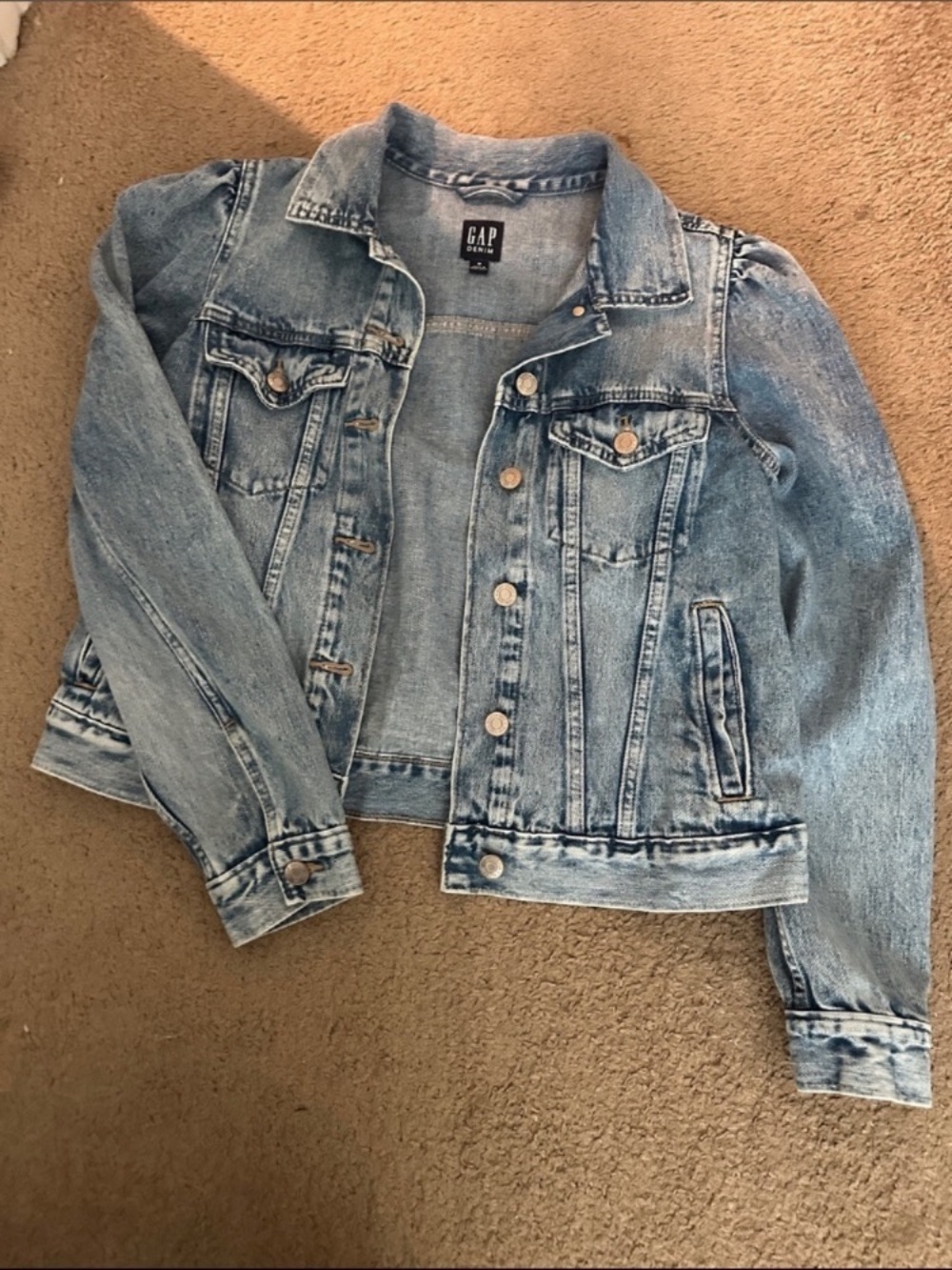 GAP Women's Washed Light Blue Denim Jacket